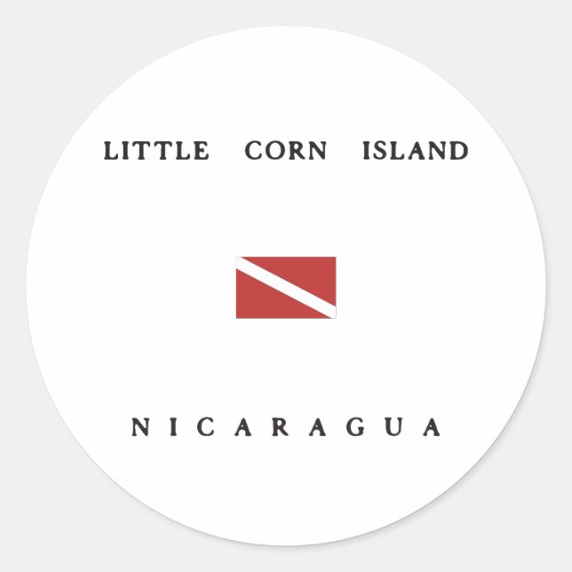 Little Corn Island Nicaragua Tauchflagge Runder Aufkleber (Vorderseite)
