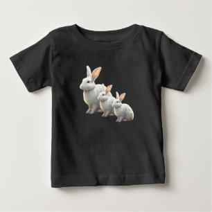 "Little Cotton Bunny Bliss: Baby Weiße T-Shirt für