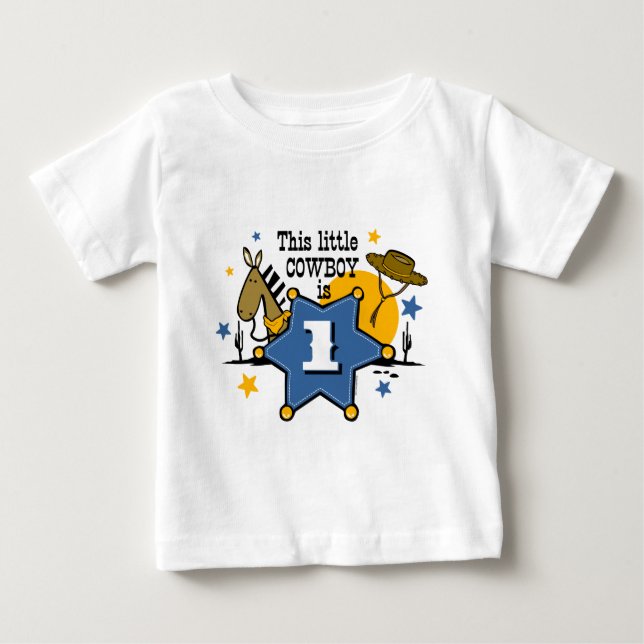 Little Cowboy 1. Geburtstag T - Shirt (Vorderseite)
