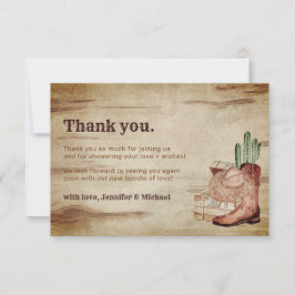 Little Cowboy Baby Shower Thank You Dankeskarte