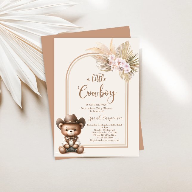 Little Cowboy Boho Baby Shower Bärenjunge Einladun Einladung (Von Creator hochgeladen)