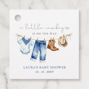Little Cowboy Boy Baby Shower Geschenkanhänger