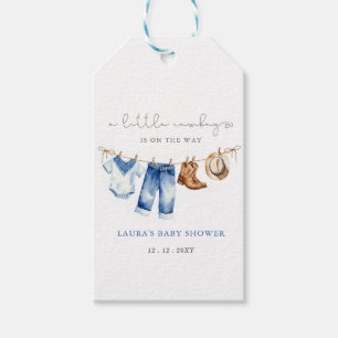 Little Cowboy Boy Baby Shower Geschenkanhänger