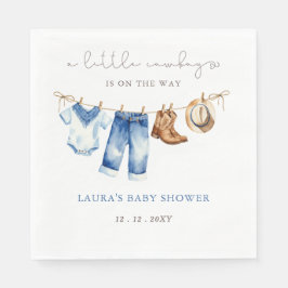 Little Cowboy Boy Baby Shower Serviette