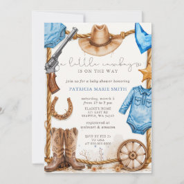 Little Cowboy Is On The Way Boy Baby Shower Einladung