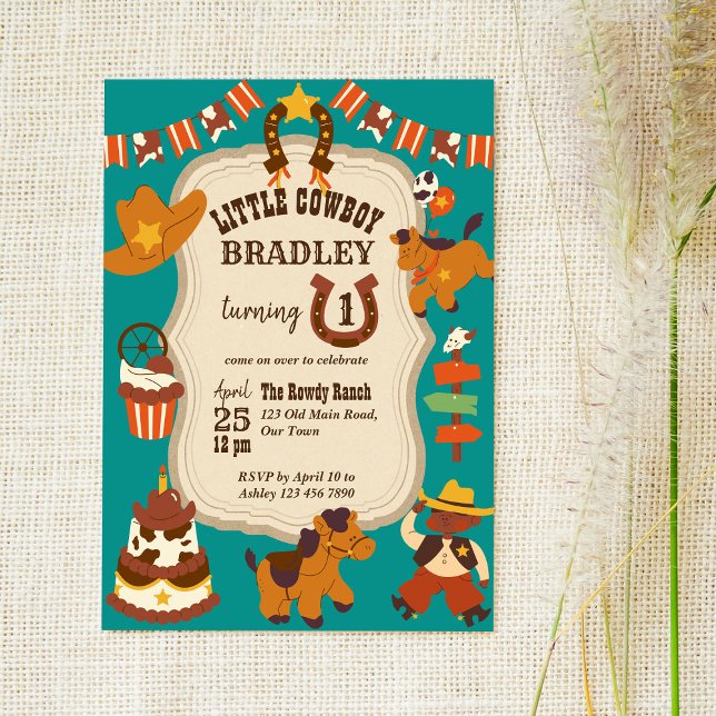 Little Cowboy Kindergeburtstag Party Einladung (Von Creator hochgeladen)