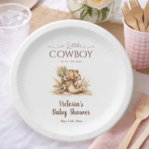 Little Cowboy Ranch Chic Western Jungen Baby-Party Pappteller