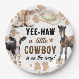 Little Cowboy Rodeo Baby Dusche Pappteller
