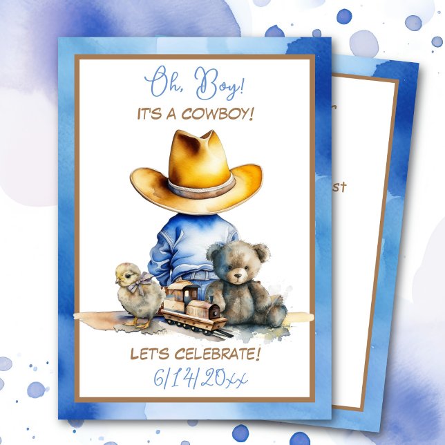 Little Cowboy Themed Baby Dusche Einladung (Von Creator hochgeladen)
