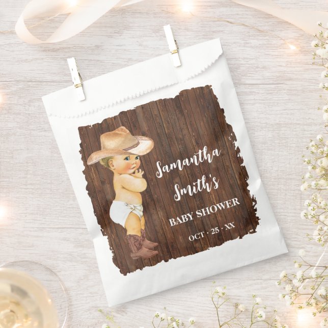 Little Cowboy Western Baby Dusche Party Geschenktütchen (Ausgeschnitten)