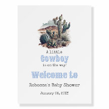 Little Cowboy Western Blue Boy Baby Dusche