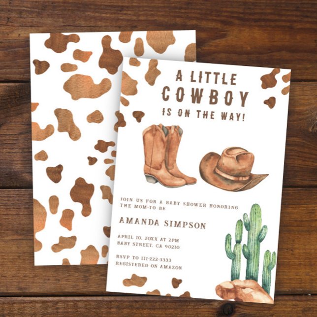 Little Cowboy Western Rodeo Kinderdusche Einladung (Von Creator hochgeladen)