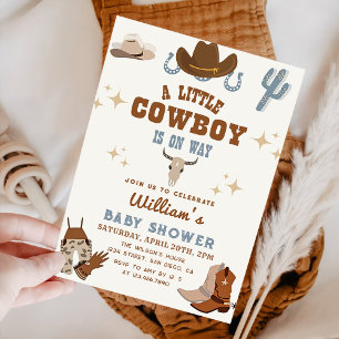 Little Cowboy Wild West Rodeo Boy Baby Shower Einladung