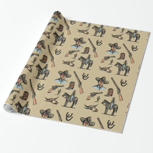 Little Cowboys & Wild West Kids Geschenkpapier – B