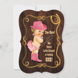 Little Cowgirl 1. Geburtstag Einladung