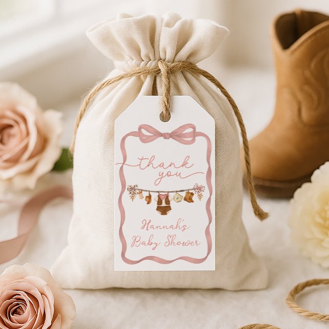 Little Cowgirl Baby Shower Geschenkanhänger (Von Creator hochgeladen)