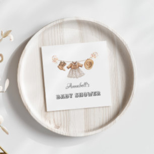 Little Cowgirl Hat Boots Dress Baby Shower Serviette