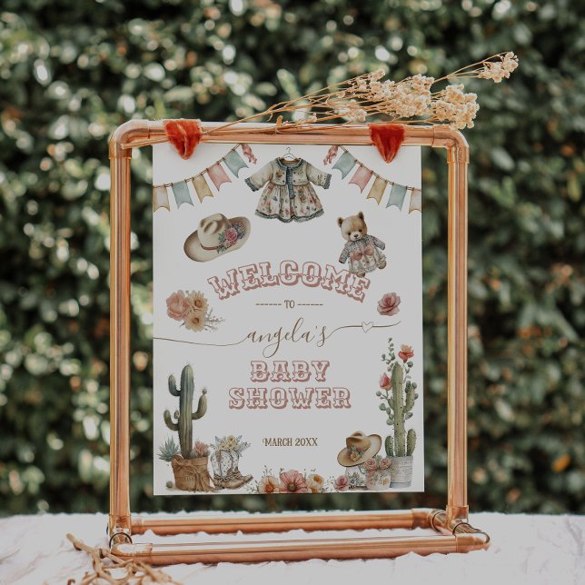 Little Cowgirl Wild West Boho Baby Girl Dusche Poster (Von Creator hochgeladen)