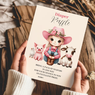 Little Cowgirl Wild West Boho Diapper Raffle Begleitkarte
