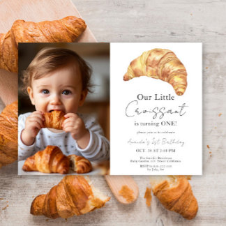 Little Croissant 1. Geburtstag Einladung