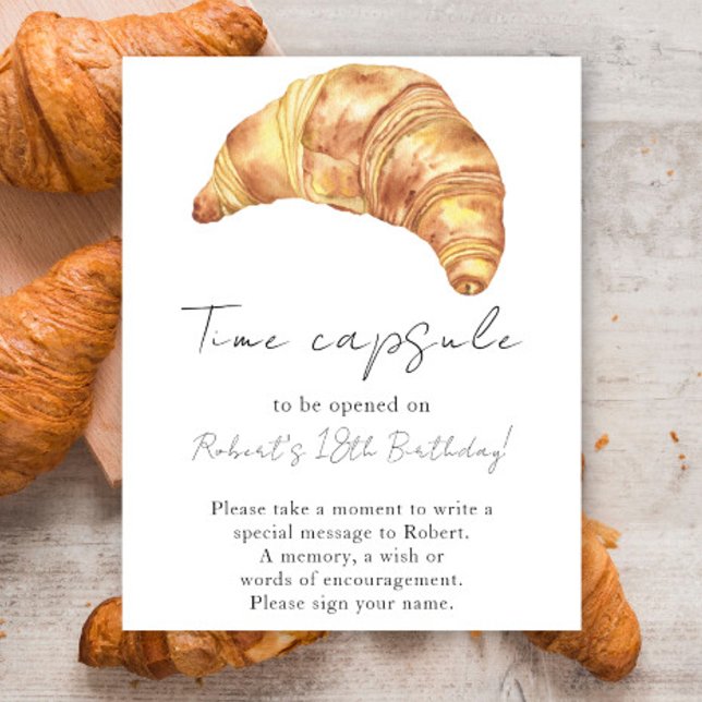 Little Croissant Time Kapsel 1. Geburtstag Poster (Von Creator hochgeladen)