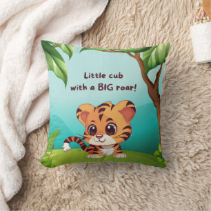 Little Cub Big Roar Square Throw Kissen