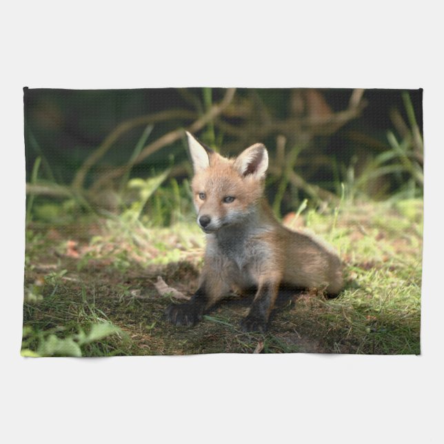 Little Cub Red Fox Geschirrtuch (Horizontal)