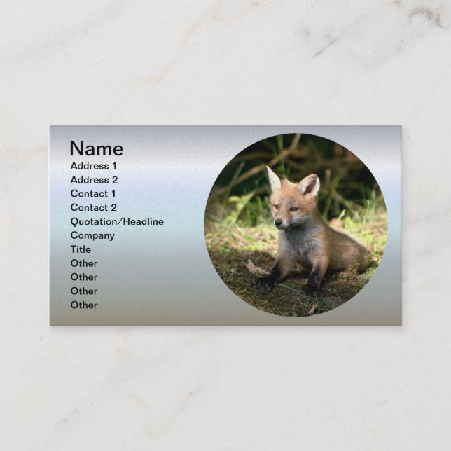 Little Cub Red Fox Visitenkarte (Vorderseite)