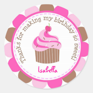 Little Cupcake Bithday Party Favoriser Stickers Ét