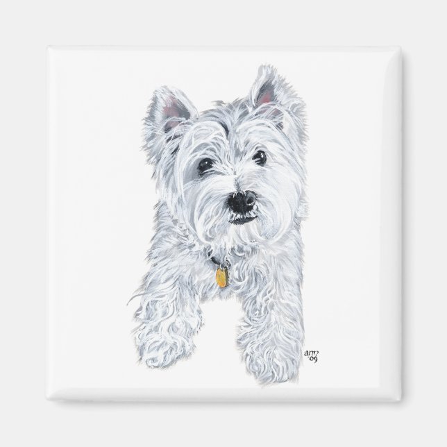 Little Curious Westie Magnet (Vorne)