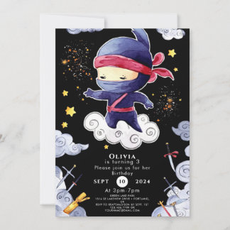 Little Custom Ninja Geburtstag Einladung