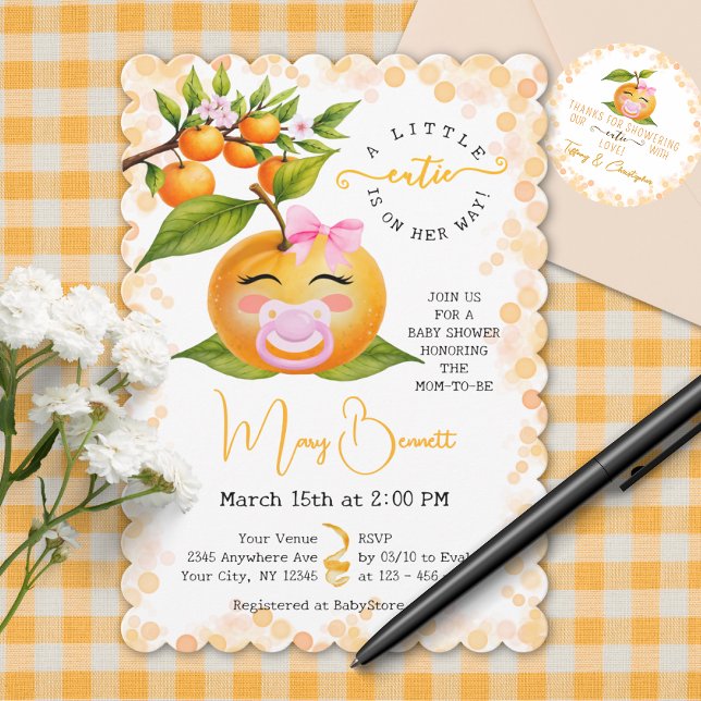 Little Cutie Baby Shower Baby Shower invitations (Créateur téléchargé)