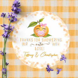 Little Cutie Baby Shower Thanks Sticker