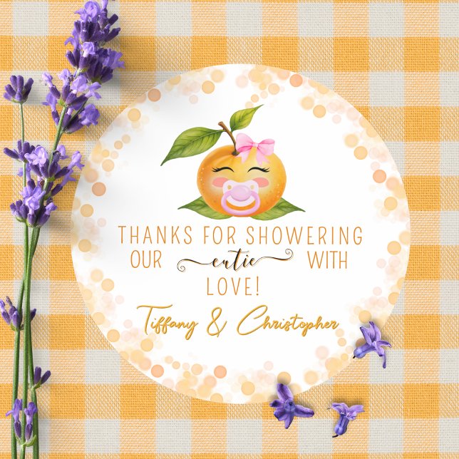 Little Cutie Baby Shower Thanks Sticker (Von Creator hochgeladen)