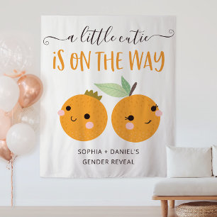 Little Cutie Citrus Geschlechtsenthüllungsbanner Wandteppich