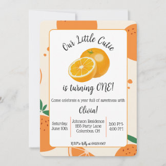 Little Cutie First Birthday Invitation