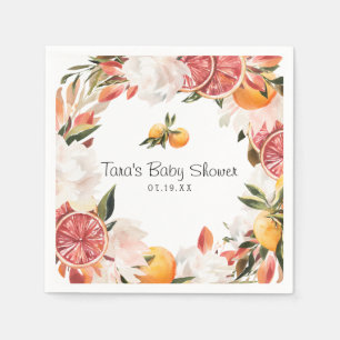 Little Cutie   Orange Citrus Botanische Babyparty Serviette
