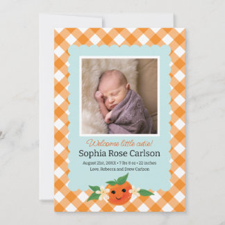 Little Cutie Orange Faire-part de naissance