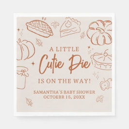 Little Cutie Pie Fall Baby Shower Serviette