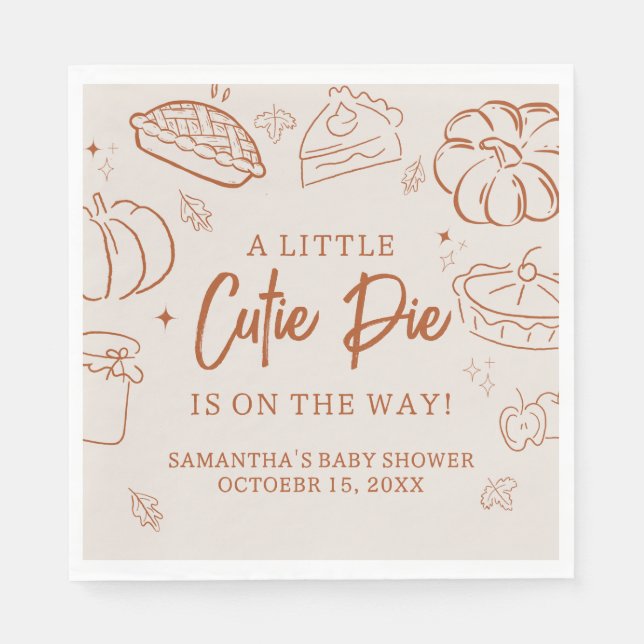 Little Cutie Pie Fall Baby Shower Serviette (Vorderseite)