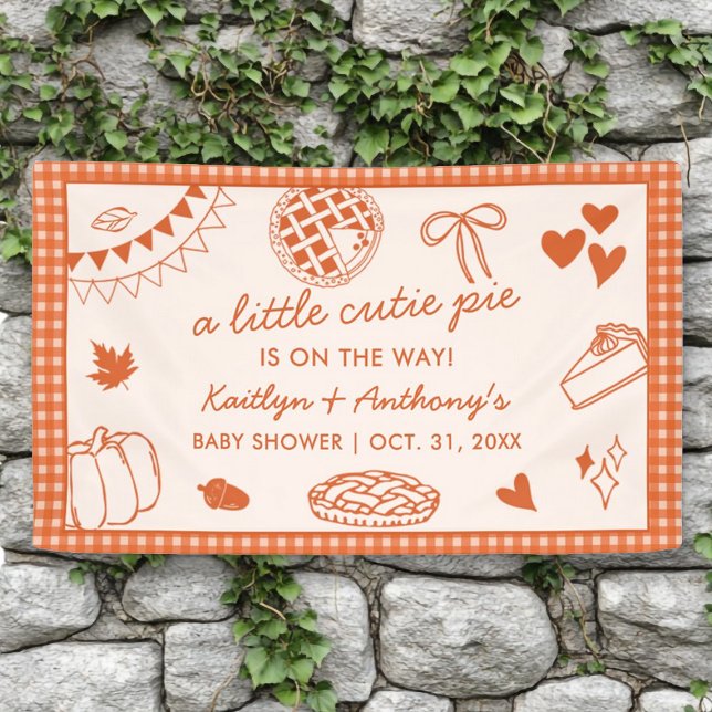 Little Cutie Pie On The Way! Fall Baby Shower Banner (Von Creator hochgeladen)