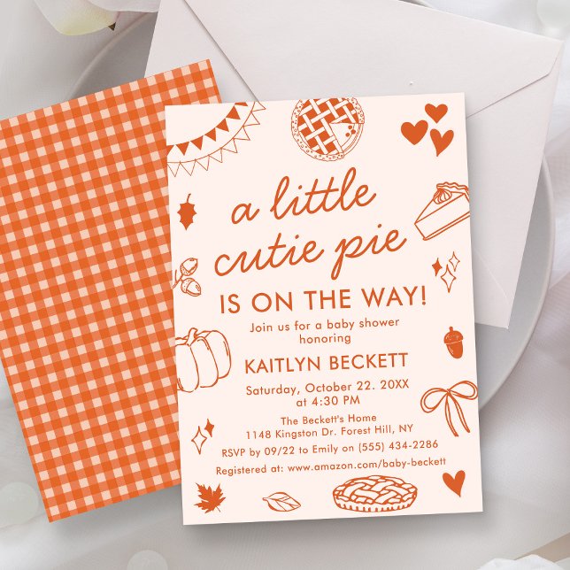 Little Cutie Pie On The Way! Fall Baby Shower Einladung (Von Creator hochgeladen)