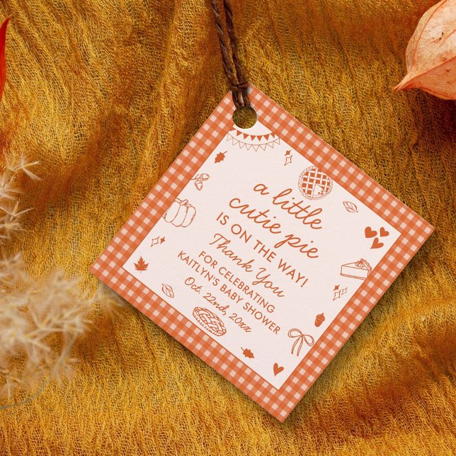 Little Cutie Pie On The Way! Fall Baby Shower Geschenkanhänger (Von Creator hochgeladen)