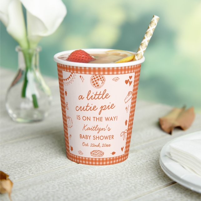 Little Cutie Pie On The Way! Fall Baby Shower Pappbecher (In Situ)