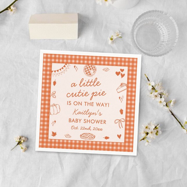 Little Cutie Pie On The Way! Fall Baby Shower Serviette (Von Creator hochgeladen)