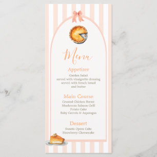 Little Cutie Pie Orange En vichy Menu Anniversaire