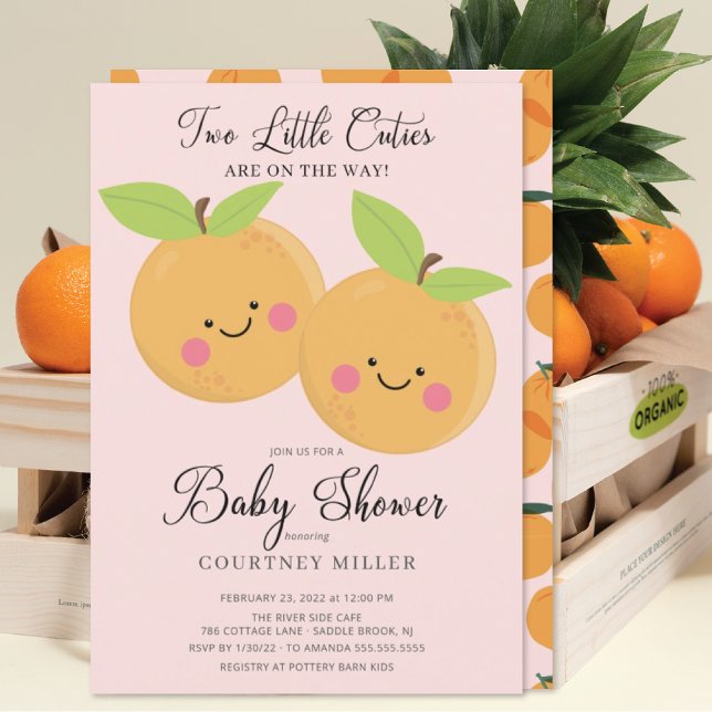 Little Cuties Twins Baby shower Invitation (Créateur téléchargé)