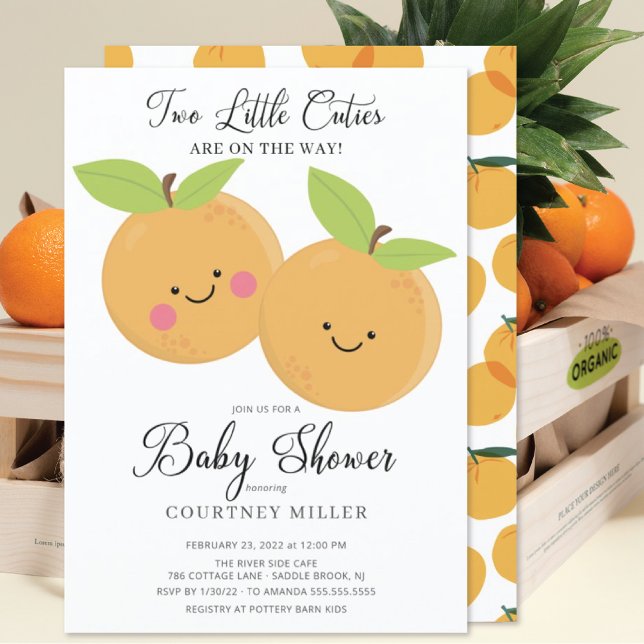 Little Cuties Twins Baby shower Invitation (Créateur téléchargé)