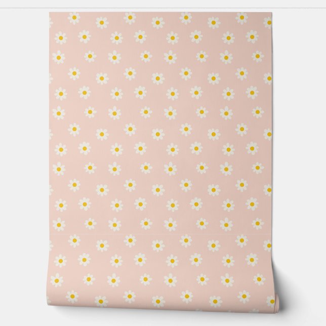 Little Daisies - soft apricot Tapete (Abrollen)