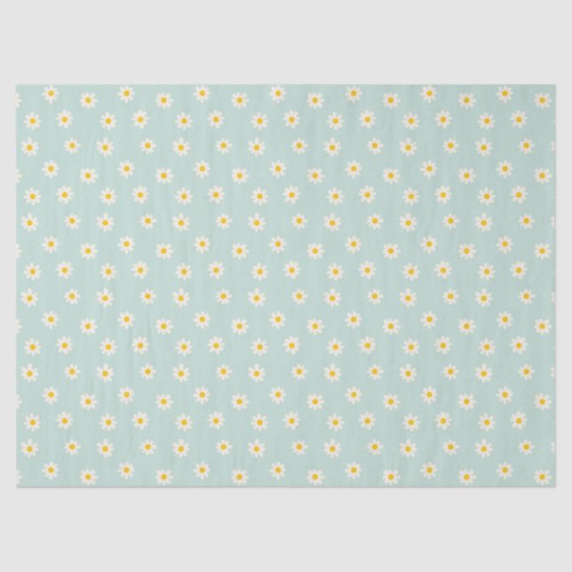 Little Daisies - soft teal Seidenpapier (Vorderseite)